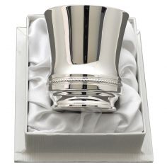 Timbale Perles personnalisable (métal argenté) dans son coffret