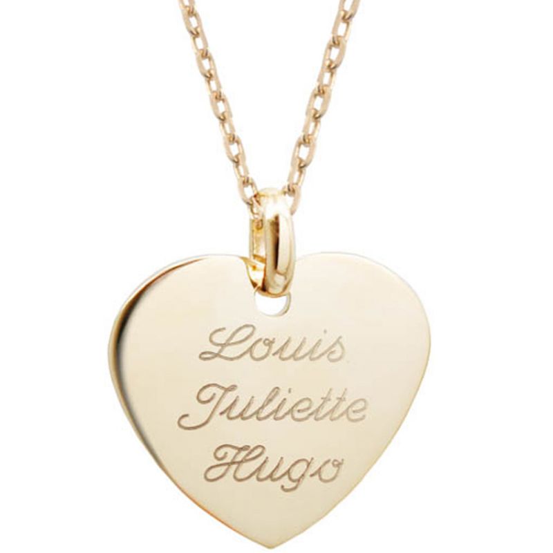 Collier Petit coeur chaîne 50 cm personnalisable (plaqué or) Petits trésors