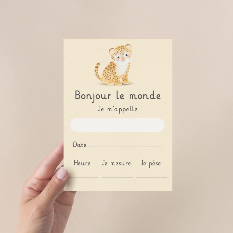 Carte naissance Léopard Zü Ambiance 3