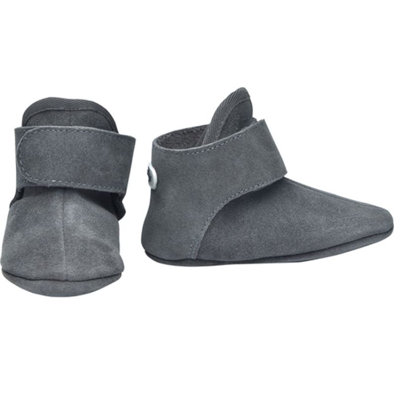 Bottes bébés en cuir gris foncé (3-6 mois) Lodger
