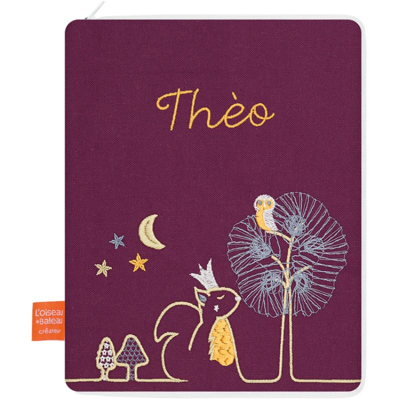 Protège carnet de santé écureuil raisin (personnalisable) L'oiseau bateau