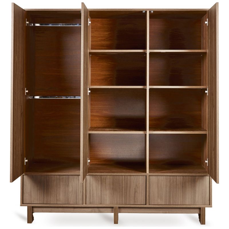 Armoire XL 3 portes Kyo Walnut Quax Produit ouvert 4