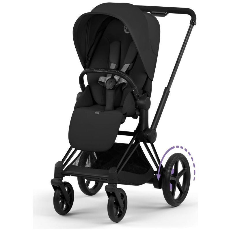 Duo e-PRIAM 2026 Poussette électrique tout-terrain avec nacelle pliable Matt Black Sepia Black Cybex Produit 2