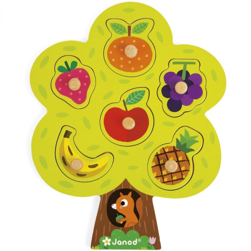 Puzzle à encastrement arbre gourmand (6 pièces) Janod