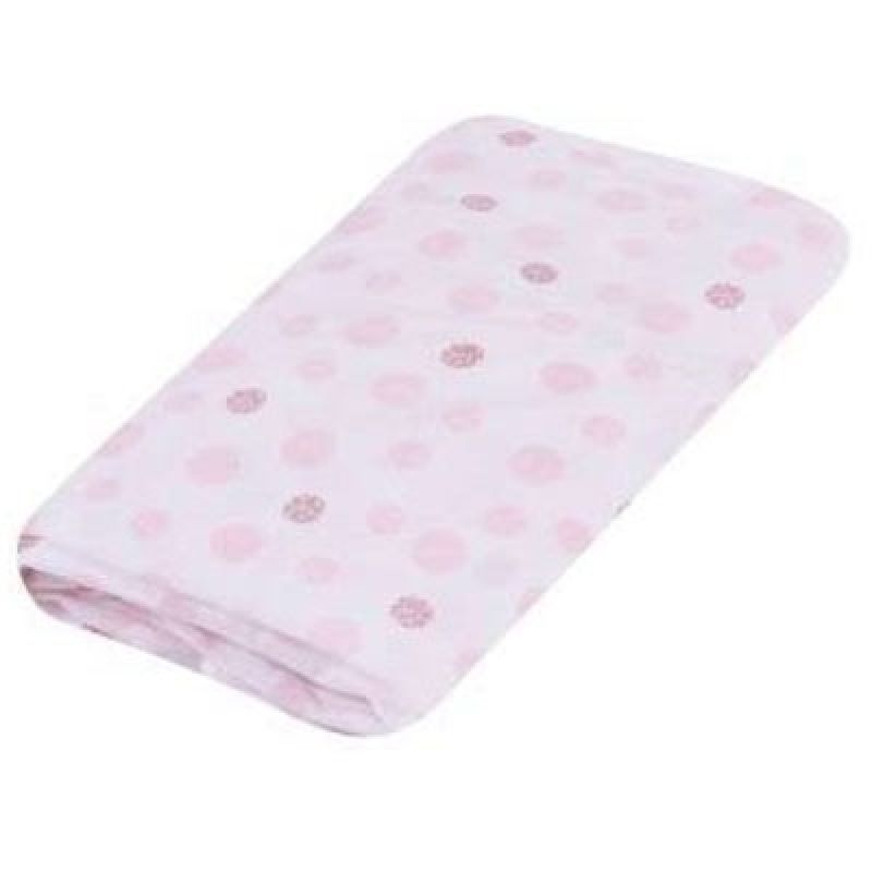 Drap housse blanc imprimé Birdy pois (60 x 120 cm) Domiva