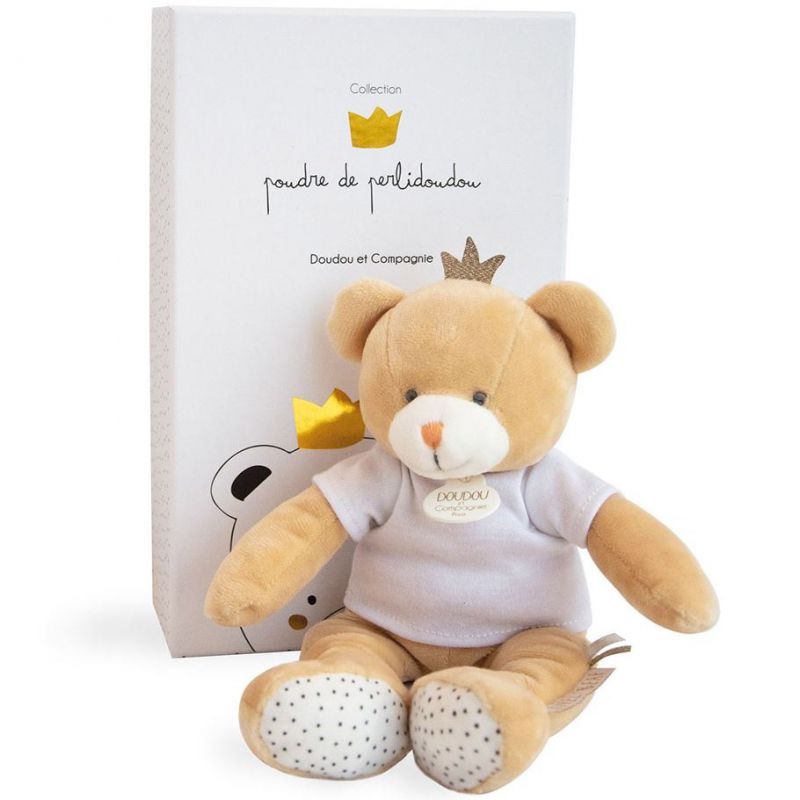 Coffret peluche Ours petit roi Poudre de PerliCoffret doudou (25 cm) Doudou et Compagnie