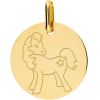 Médaille cheval personnalisable (or jaune 375°)  par Lucas Lucor