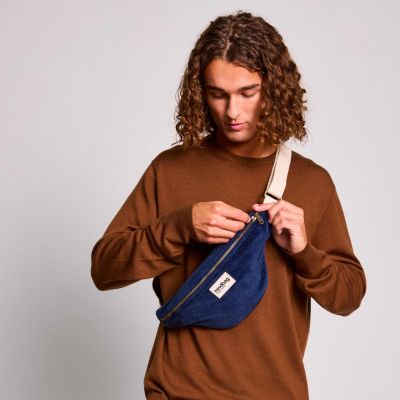Sac banane Olivia Velours Marine Hindbag