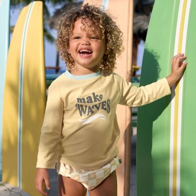 Maillot de bain couche Check Pattern vanille et écru (19-24 mois)