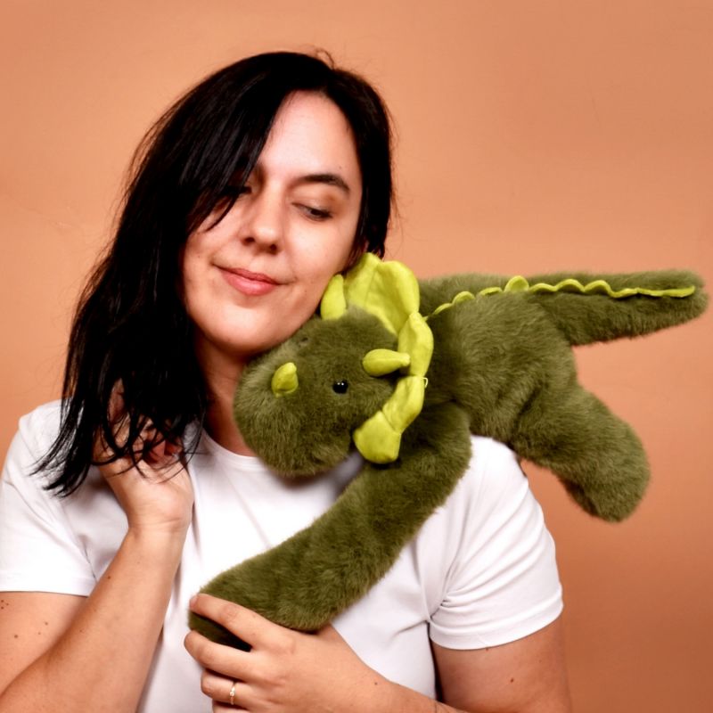 Peluche dinosaure vert lesté PODCOLL (40 cm) Histoire d'Ours Ambiance 1