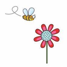 Sticker fleur et abeille  par Série-Golo