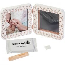 Cadre photo empreinte My Baby Touch blanc en bronze Cooper Edition (2 volets)  par Baby Art