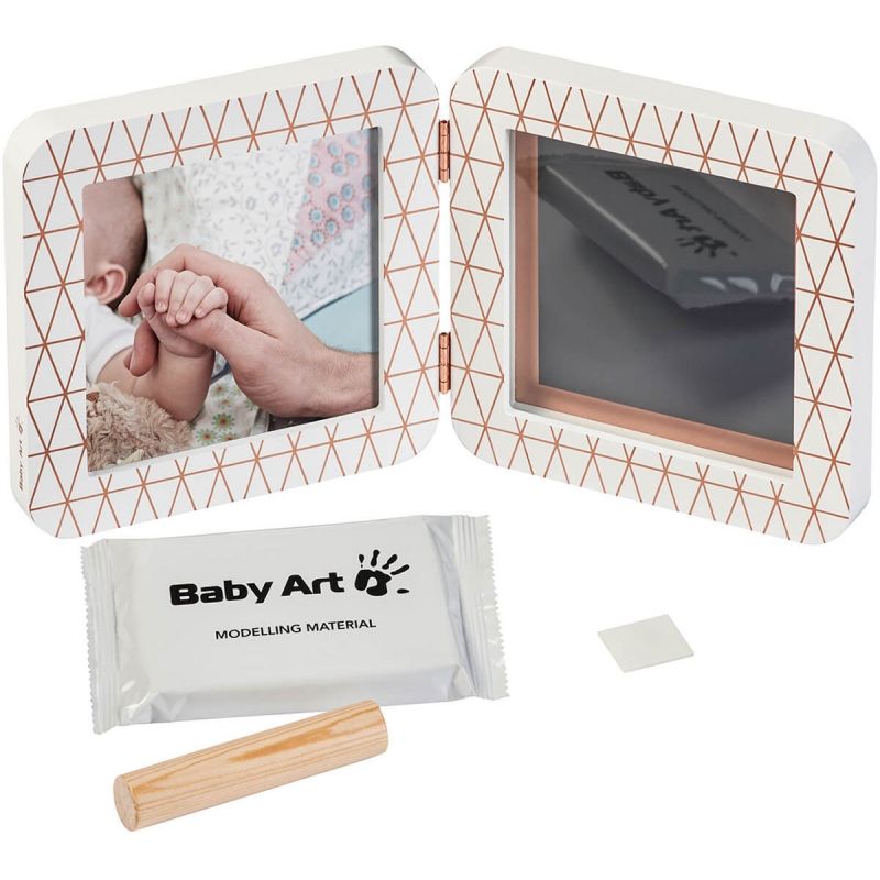 Cadre photo empreinte My Baby Touch blanc en bronze Cooper Edition (2 volets) Baby Art