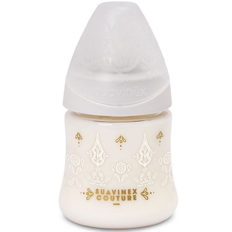 Biberon Couture Ethnic blanc et doré (150 ml) Suavinex