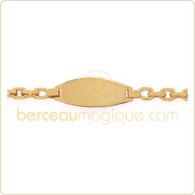 Gourmette forçat diamanté (or jaune) Berceau magique bijoux