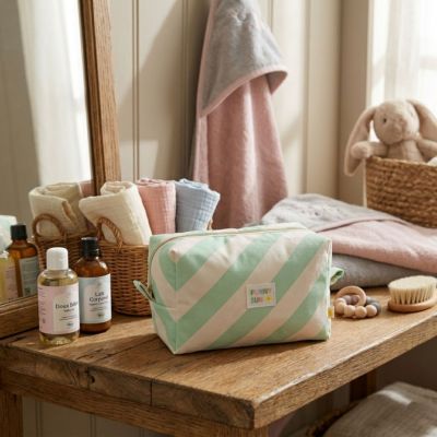 Trousse de toilette à rayures Vertes Pop