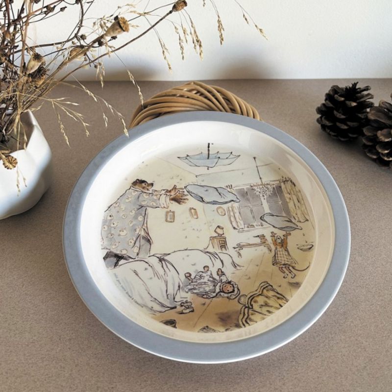 Assiette bébé Ernest et Célestine bleu (18 cm) Petit Jour Paris Ambiance 2