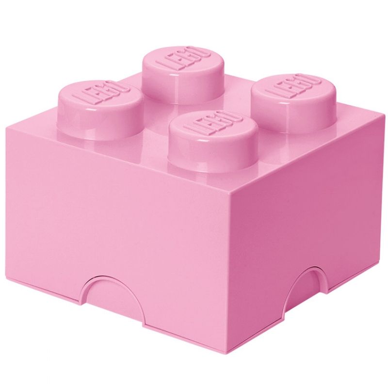 Boite de rangement empilable Lego rose 4 plots Room Studio