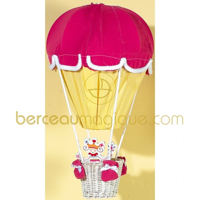 Lampe montgolfière Fuchsia - jaune Domiva