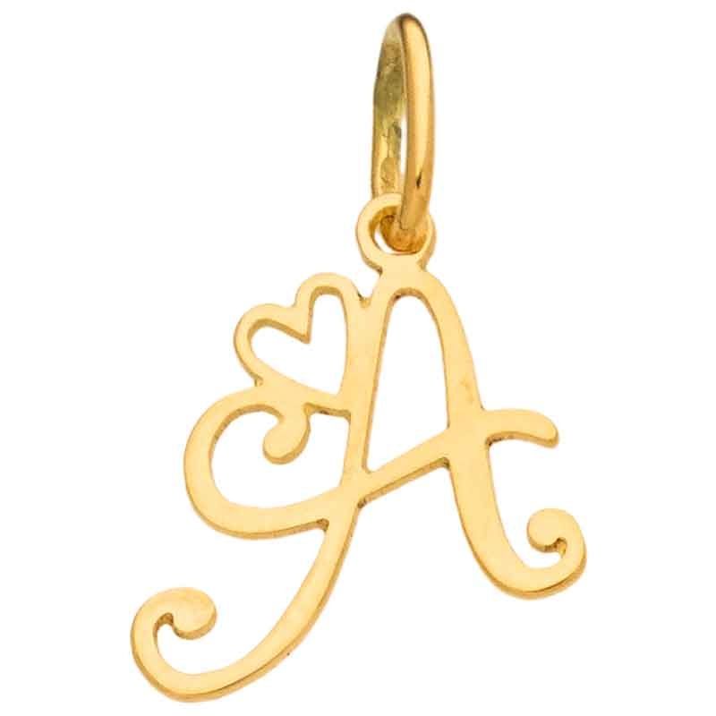 Pendentif initiale A (or jaune 750°) Berceau magique bijoux