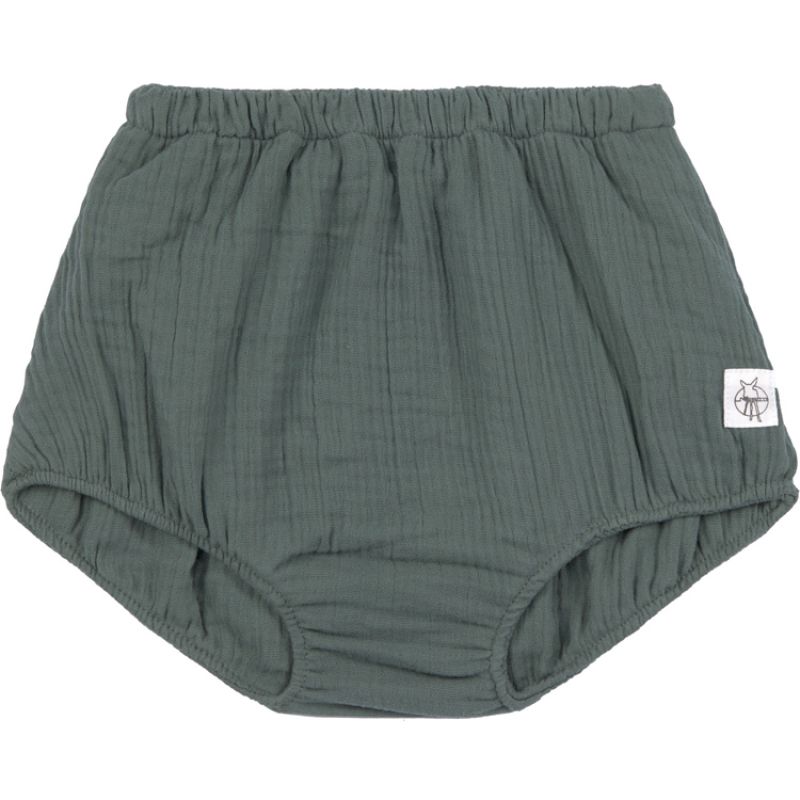 Bloomer en mousseline de coton bio GOTS vert pétrole (3-6 mois) Lässig