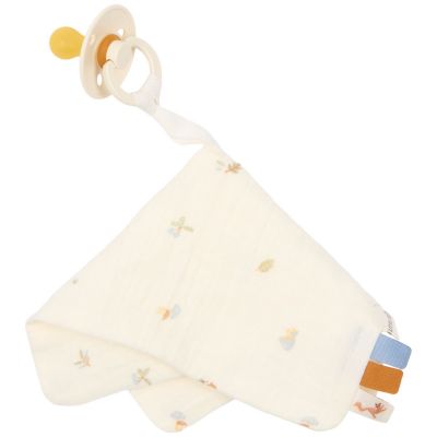Doudou attache-tétine en gaze de coton Forest Treasures