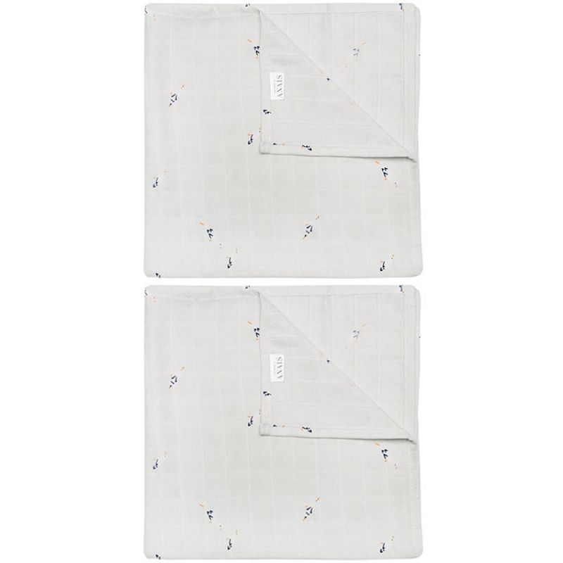 Lot de 2 maxi-langes en mousseline Cui Cui (110 x 110 cm) Les Rêves d'Anaïs