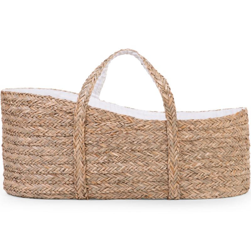 Couffin Moïse en jonc de mer naturel et matelas Childhome