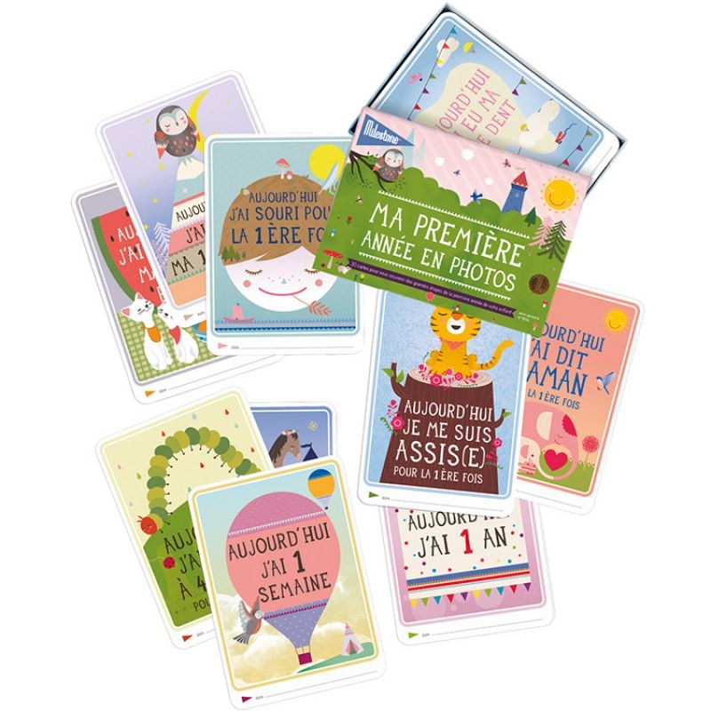 Cartes étapes de bébé Ma première année (30 cartes) Milestone