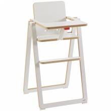 Chaise haute ultra plate blanche en bois de hêtre  par SUPAflat