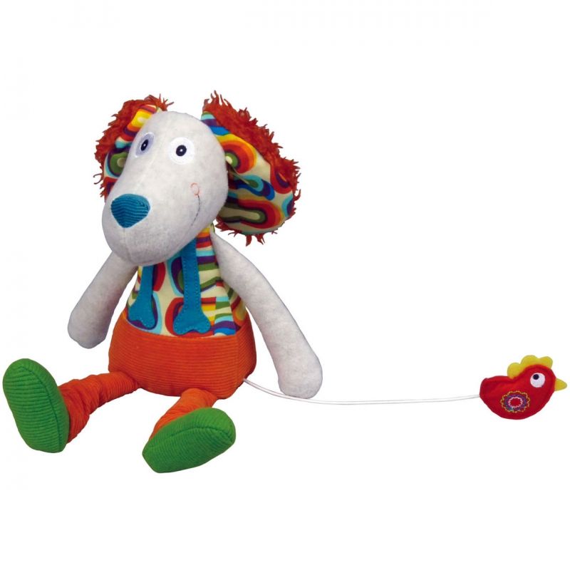 Peluche musicale Antoine le chien La Happy Farm (30 cm) Ebulobo