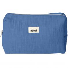 Trousse de toilette effet lin bleu capri - BEBEL