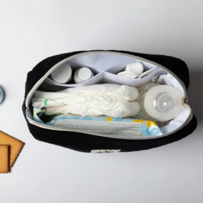 Trousse de toilette effet lin bleu capri