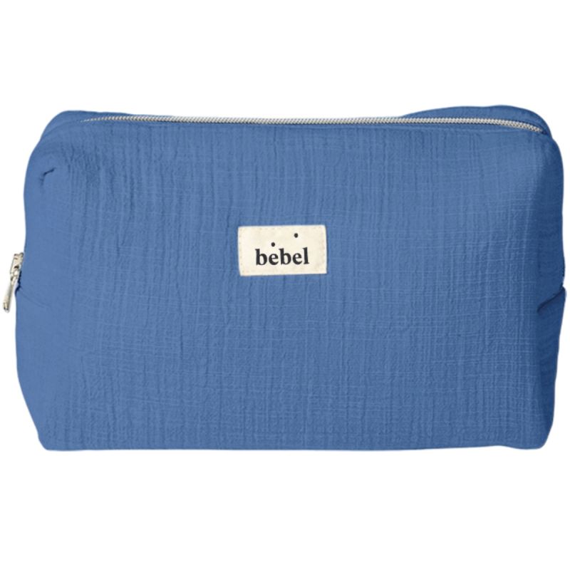 Trousse de toilette effet lin bleu capri BEBEL Produit 1 grande taille