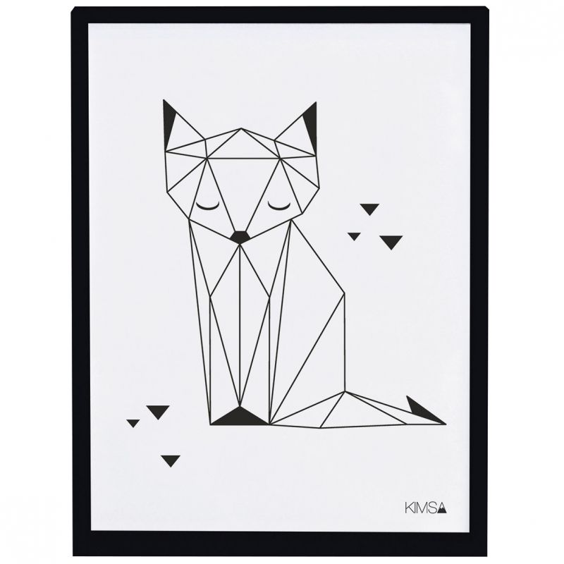 Affiche encadrée renard Origami play by Claudia Soria (30 x 40 cm) Lilipinso