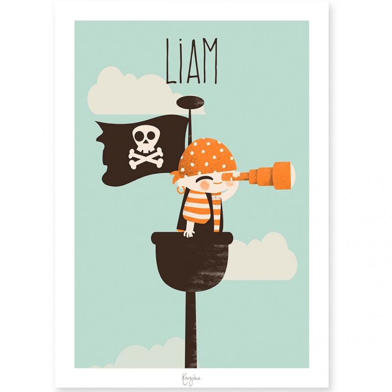 Affiche A3 Les Pirates La vigie (personnalisable) Kanzilue