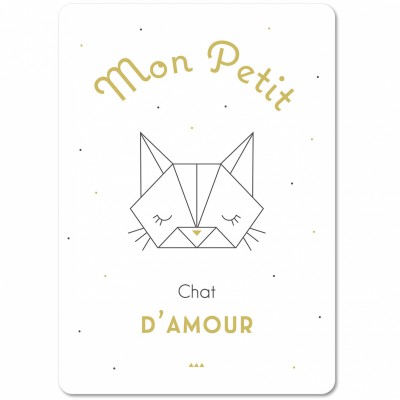 Carte Origami petit chat (15 x 21 cm) Mes Mots Déco
