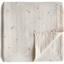 Maxi lange en coton bio Falling Stars (120 x 120 cm)  par Mushie