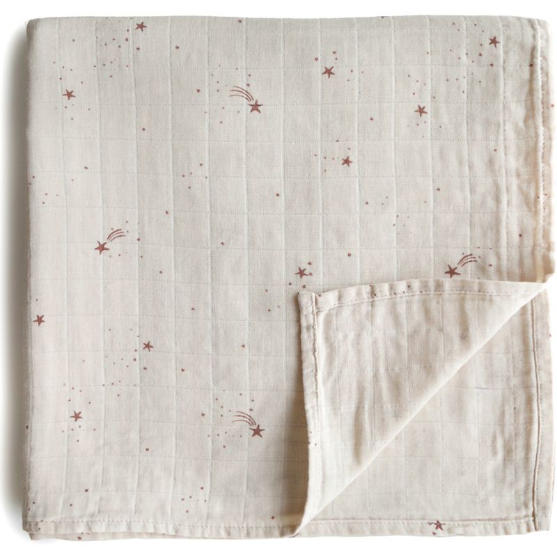 Maxi lange en coton bio Falling Stars (120 x 120 cm) Mushie