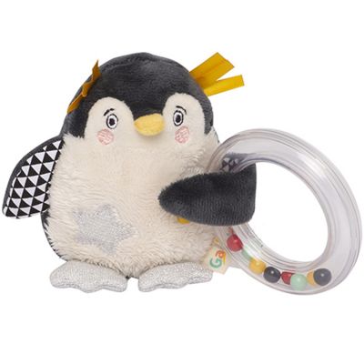 Hochet anneau à billes pingouin Les Nanouks Galipette