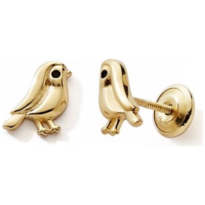 Boucles d'oreilles à vis Oiseau (or jaune 375°)