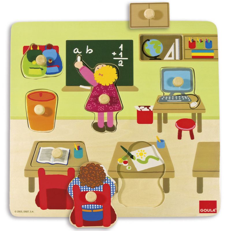 Puzzle à encastrement École (7 pièces) Goula