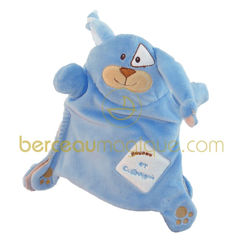Doudou marionnette Lapin bleu Doudou et Compagnie