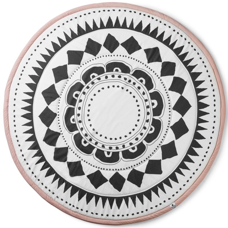 Tapis de jeu rond Graphic Devotion rose et noir (120 cm) Elodie Details
