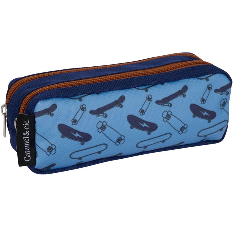 Trousse scolaire double Blue Skates Caramel & Cie Produit 1