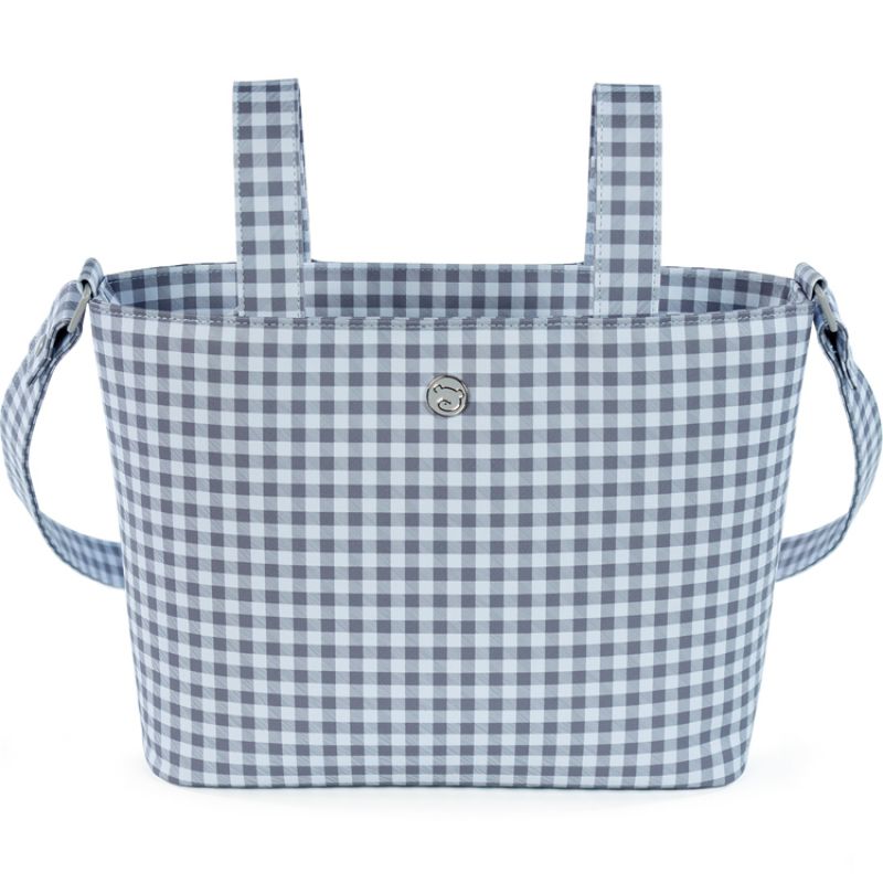Sac à langer à bandoulière Together Vichy bleu et gris Pasito a pasito