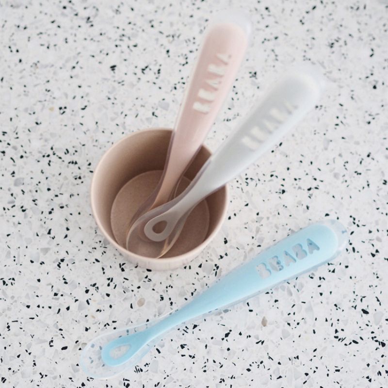 Cuillère en silicone 1er âge grise Béaba Ambiance 2