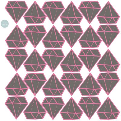 Sticker Diamants gris et rose (modèle intermédiaire)  par Love Maé