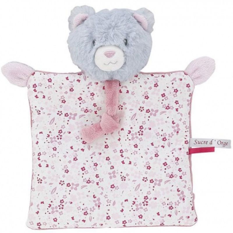 Doudou plat attache sucette Les naturels chat (24 cm) Sucre d'orge