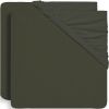 Lot de 2 draps housses de berceau vert feuille (40 x 80 cm)  par Jollein